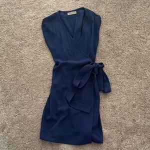 Everlane Japanese GoWeave Midi Wrap Dress Blue Midi wrap dress